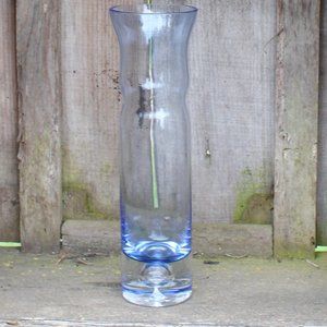 Bo Borgstrom Aseda Glassbruk Sweden Blue Glass Bamboo Vase excellent